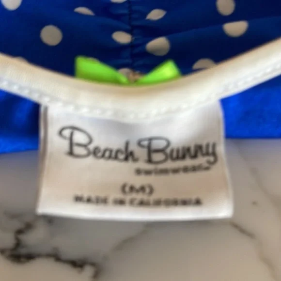 COPY - Beach Bunny Blue and Green Polka dot Sexy Bikini Set TOp L Bottoms M - Picture 6 of 9